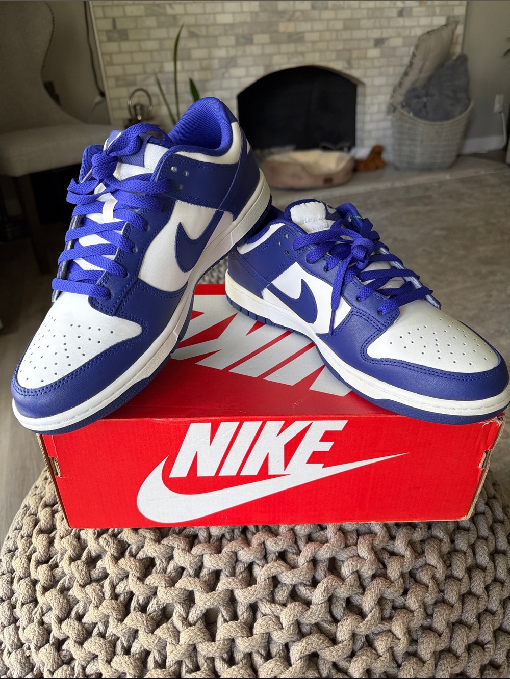 Nike Men’s Dunk Low Retro — White / Royal Blue